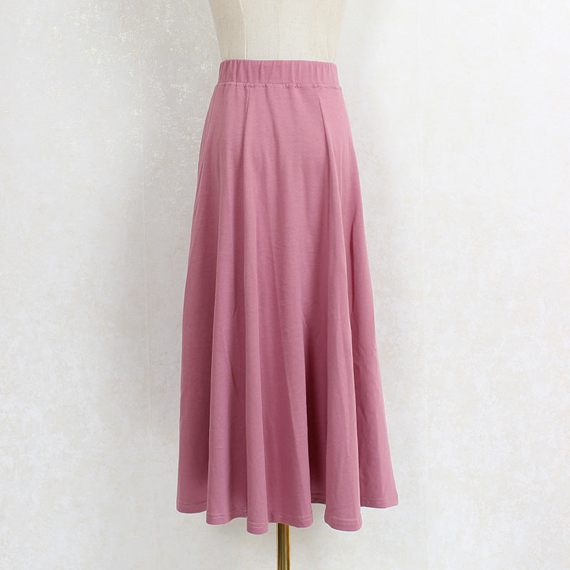 MIDI Mauve Skirt Spring/Summer Skirt Women Elastic Waist Midi Skirt