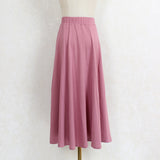MIDI Mauve Skirt Spring/Summer Skirt Women Elastic Waist Midi Skirt