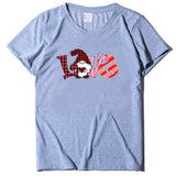 Valentine's Day T Shirt Short-Sleeved T-shirt Men's and Women's Love Printed round Neck Spring and Summer