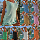 Coachella Music Festival Outfits Women's Fashion Sexy Backless Knitted Dress Beach