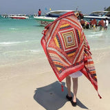 Coachella Music Festival Outfits Seaside Vacation Beach Red Sunscreen Scarf