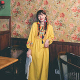 Coachella Music Festival Outfits Embroidered Cotton Linen Holiday Dress
