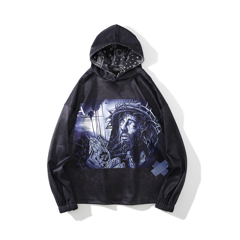 Man Fall Outfits Printed Hoodie Men's and Women's Hip Hop High Street Fashion Brand Style Tops Hoodie