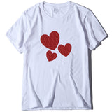 Valentine's Day T Shirt Large Size T-shirt Short Sleeve Red Heart Printing Summer