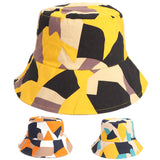 Bucket Hat Fishing Cap Cotton Print Fisherman Hat Geometric Bucket Hat Boy and Girl Sunshade Hat