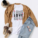 Valentine's Day T Shirts Couples Printed Loose Pullover Loose Short Sleeve T-shirt