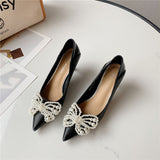 Low Heel Wedding Shoes Women's Stiletto Heel Bridesmaid Shoes French Style Wedding Shoes