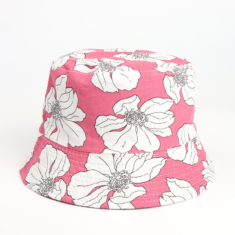 Bucket Hat Fishing Cap Cotton Print Fisherman Hat Female Sun-Proof Bucket Hat Fashion Sun Hat