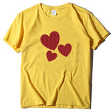 Valentine's Day T Shirt Large Size T-shirt Short Sleeve Red Heart Printing Summer
