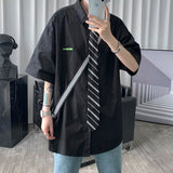 Men Shirt Short Sleeve Shirt Loose