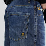 Men Jeans Blue Straight Jeans Men's Simple All-Match