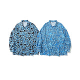 Man Fall Outfits Letter Long Sleeve Shirt Men and Women High Street Loose All-Match Casual Flower Shirt