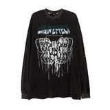 Man Fall Outfits High Street Simple Embroidered Letter Pattern Long Sleeve T-shirt Men and Women Oversize Loose round Neck