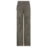 Julia Fox Low Rise Jeans Rock Style Cool Handsome Overalls Retro Multi-Pocket Straight Slimming Jeans