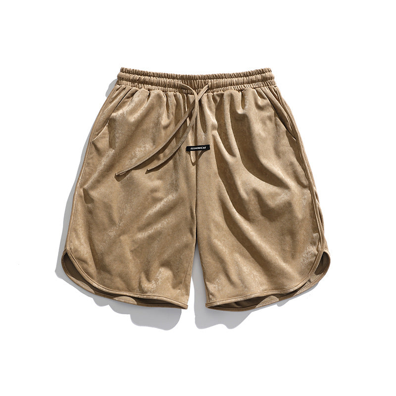 Men Shorts Summer Men's Solid Color Casual Shorts Retro Loose