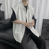 Men Shirts Sleeveless Solid Color Loose Shirt Vest