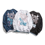 Crew Neck Sweatshirts for Men Men's Autumn Clothing Alphabet Cartoon Floral Print Long Sleeve Pullover