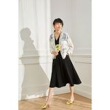 Gloria Vanderbilt Lace Loose V-neck Short Thin Coat