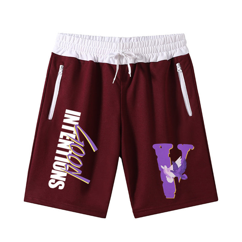 Vlone Shorts Letter Shorts Summer Men'S Casual Men'S