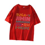 BTS Proof T Shirt Short Sleeve Korean T-shirt Bullet-Proof Youth League Member Name Peripheral Support Song-Promotion Costume Same Style Short-Sleeved T-shirt