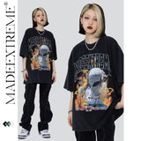 Y2g Shirts for Boys Street Retro Washed Printed Short Sleeve Men