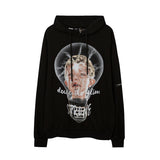 Man Fall Outfits Casual Loose Print Oversize Hooded Pullover