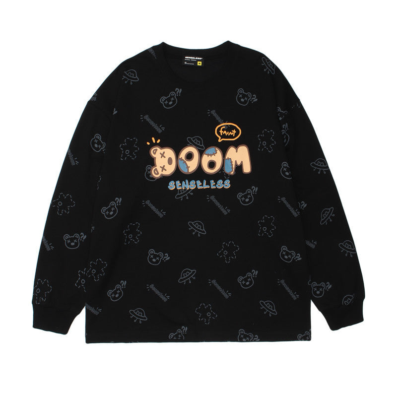 Crew Neck Sweatshirts for Men Men's Autumn Cartoon Full Printed round Neck Men's and Women's Casual Sweatshirt