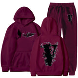 Vlone T Shirts & Shorts 2 Piece Set Sports Leisure Pullover Sweater Hooded
