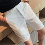 Men Trousers Thin Slim Fit Straight-Leg Edged Five Points