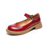 Mary Jane Shoes Spring Vintage Leather Shoes