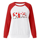 Valentine's Day T Shirts Couples Printed Loose Pullover round Neck Women's Long Sleeve T-shirt