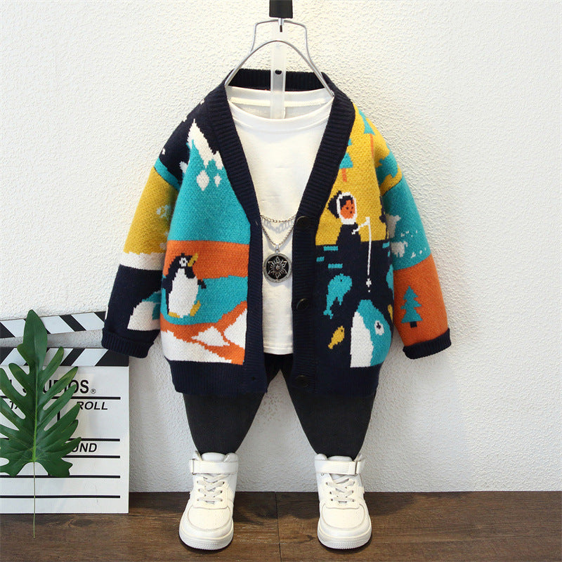 Toddler Boys Jackets Boys Autumn Clothing Sweater Cardigan Autumn