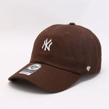 Dodgers and Yankees Baseball Cap Female Summer Embroidered NY Peaked Cap Casual Brown