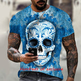 Skull T Shirt Summer Hot Men's 3D Skull Printed T-shirt