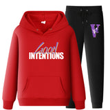 Vlone Hoodie & Pants 2 Piece Set Casual Loose Hoodie Sweatshirt