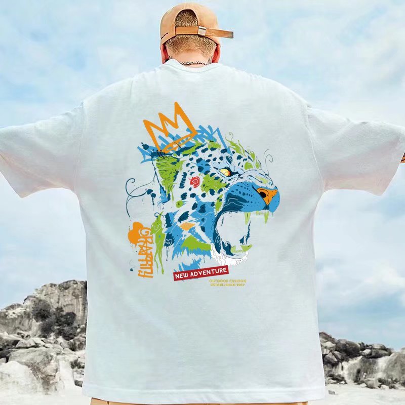 Men T-Shirts Printed Loose Half Sleeve