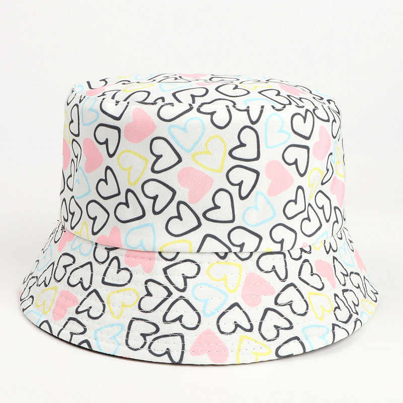 Bucket Hat Fishing Cap Cotton Print Fisherman Hat Cartoon Animation Pattern Outdoor Sun Hat for Men and Women