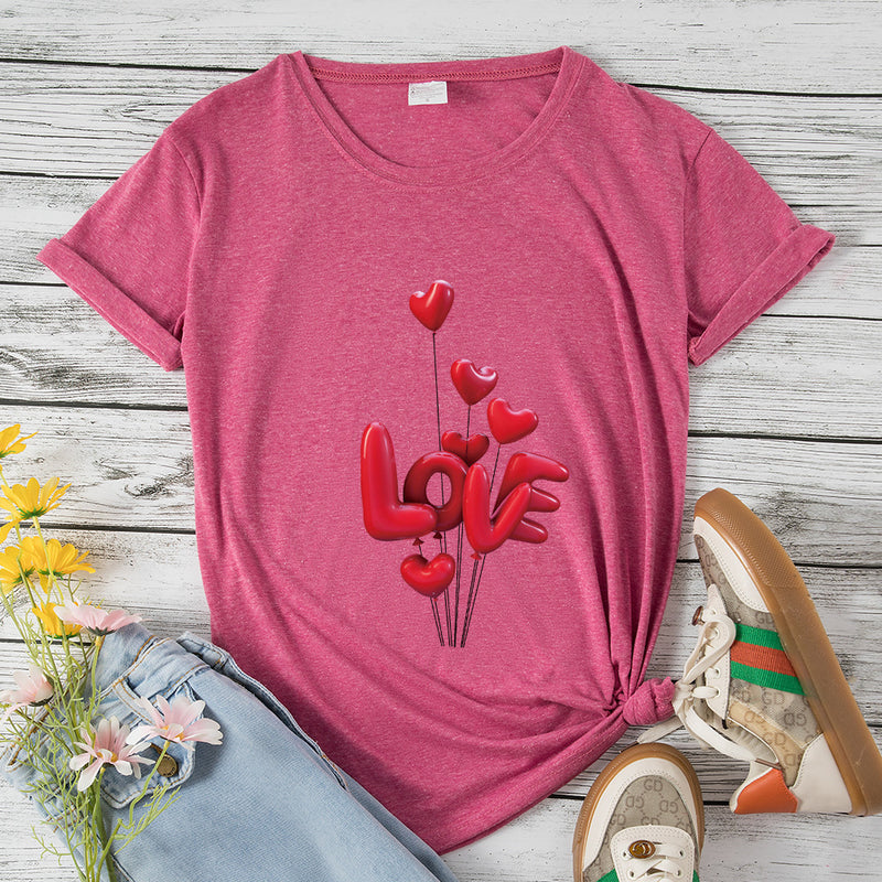 Valentine's Day T Shirts Couples Autumn Cotton Pullover Short Sleeve T-shirt