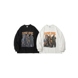 Man Fall Outfits Printed Long-Sleeved T-shirt Men's and Women's Loose Long-Sleeved T-shirt