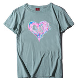 Valentine's Day T Shirt Short Sleeve Heart Printing Casual Summer Top