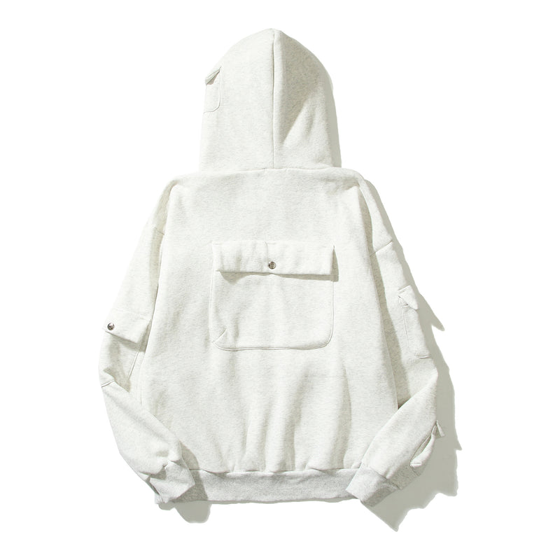 Kanye West Sunday Service Hoodie Vintage Fleece-Lined Hooded Multi-Pocket Thickened Hoodie