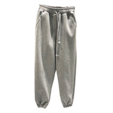 Grey Sweatpants Women's Clothing Autumn and Winter Loose Slimming and Velvet Padded Thick Casual