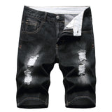 Men Denim Shorts Men's Jeans Shorts Hole Light