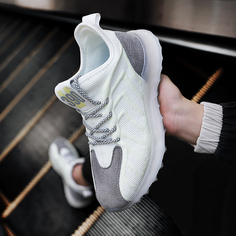 Men's Sneakers Flying Woven Men's Spring and Summer Breathable Sneakers Outdoor Student Luminous Jogging Shoes