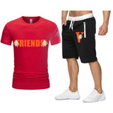 Vlone T Shirts & Shorts 2 Piece Set Summer Trendy Shorts Men'S Casual