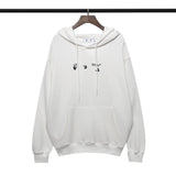 off White Hoodie Autumn and Winter Terry Hooded Loose Sweater Printed Men's and Women's Jacket