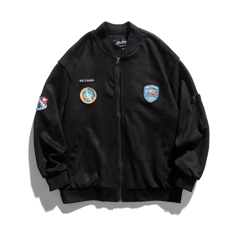 Man Fall Outfis Embroidery Loose Casual Baseball Top