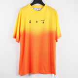 Off White T Shirt Casual Loose Tshirt Gradient Color Arrow Print Owt