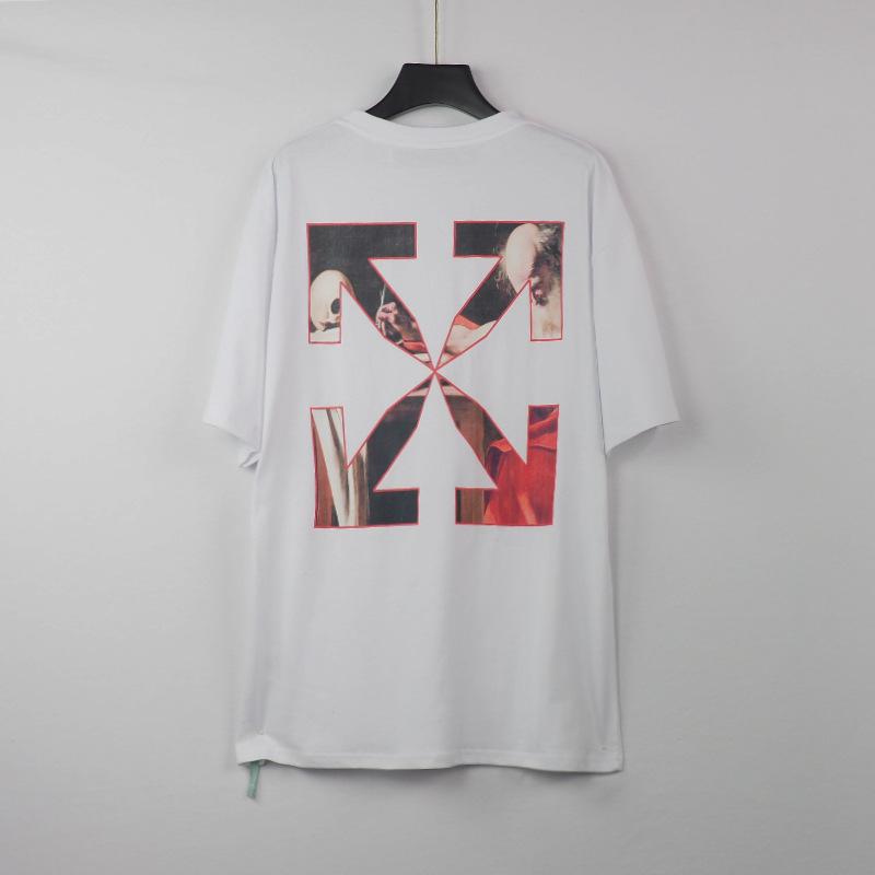 Off White T Shirt Short Sleeve Casual Large Size Tshirt Men'S Clothing Owt