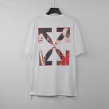 Off White T Shirt Short Sleeve Casual Large Size Tshirt Men'S Clothing Owt
